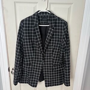 The Limited Black and White Grid Blazer